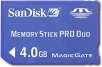 SanDisk 4GB Memory Stick PRO Duo Memory Card - SDMSPD-409