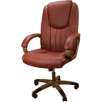 Office Star Brown Leather Executive Chair with Cocoa Finish