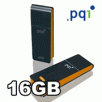 PQI i221 16GB USB Flash Drive, Black/Orange