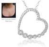 Genuine Diamond Heart Journey Pendant Necklace in .925 Sterling Silver