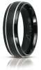 Genuine Black Tungsten Carbide Comfort Fit 7mm Mens Ring