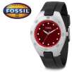 Fossil PR5247 Stainless Steel Red Carbon Fiber Patterned Dial Rubber Strap 100M Mens Watch