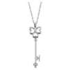 Diamond key Pendant Crafted in Sterling Silver (18"" chain .04cttw.)