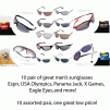 10 Pair Sunglasses: Espn, X Games, Polarized, Panama Jack and More