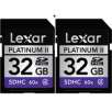 Lexar 32 GB 60x Platinum II Series, Secure Digital High Capacity (SDHC) Memory Card - Pack of 2 Cards